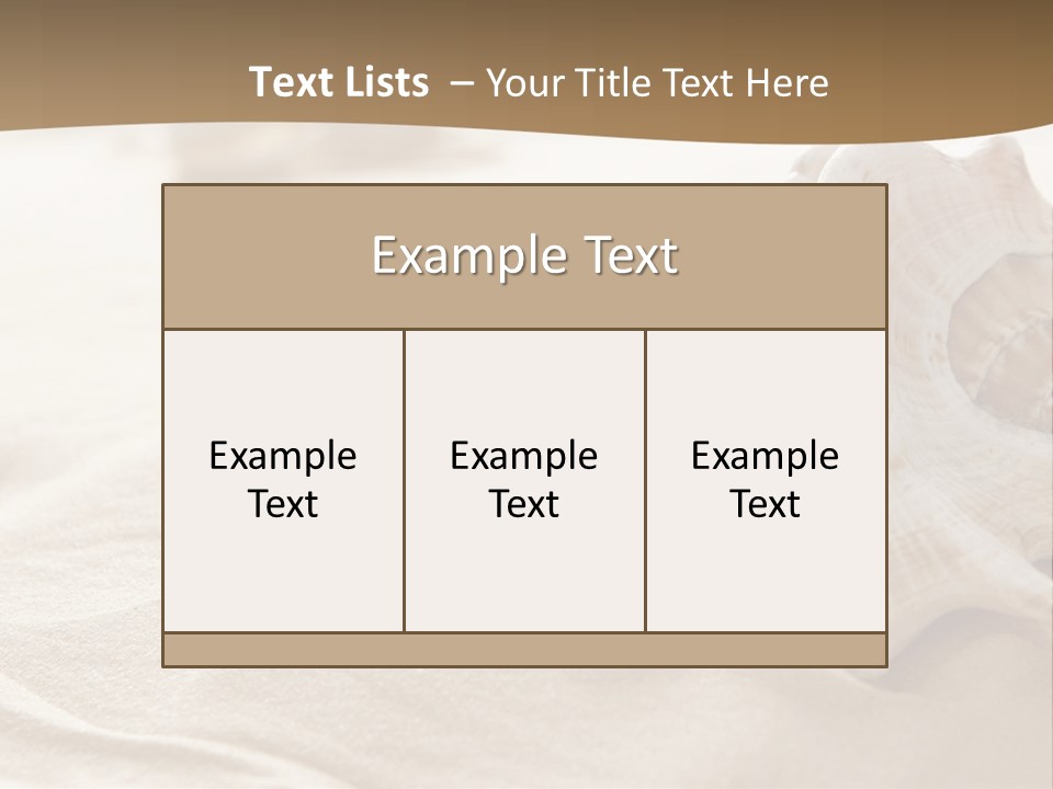 A Sea Shell On A Sandy Beach Powerpoint Template PowerPoint Template