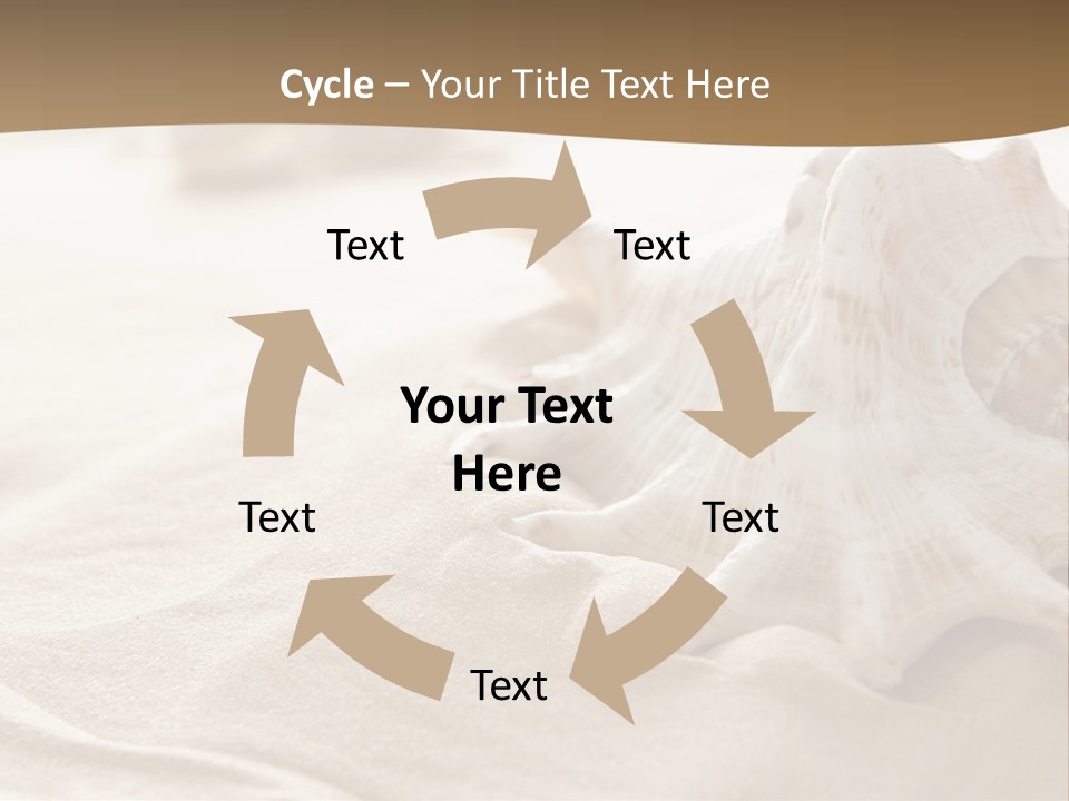 A Sea Shell On A Sandy Beach Powerpoint Template PowerPoint Template