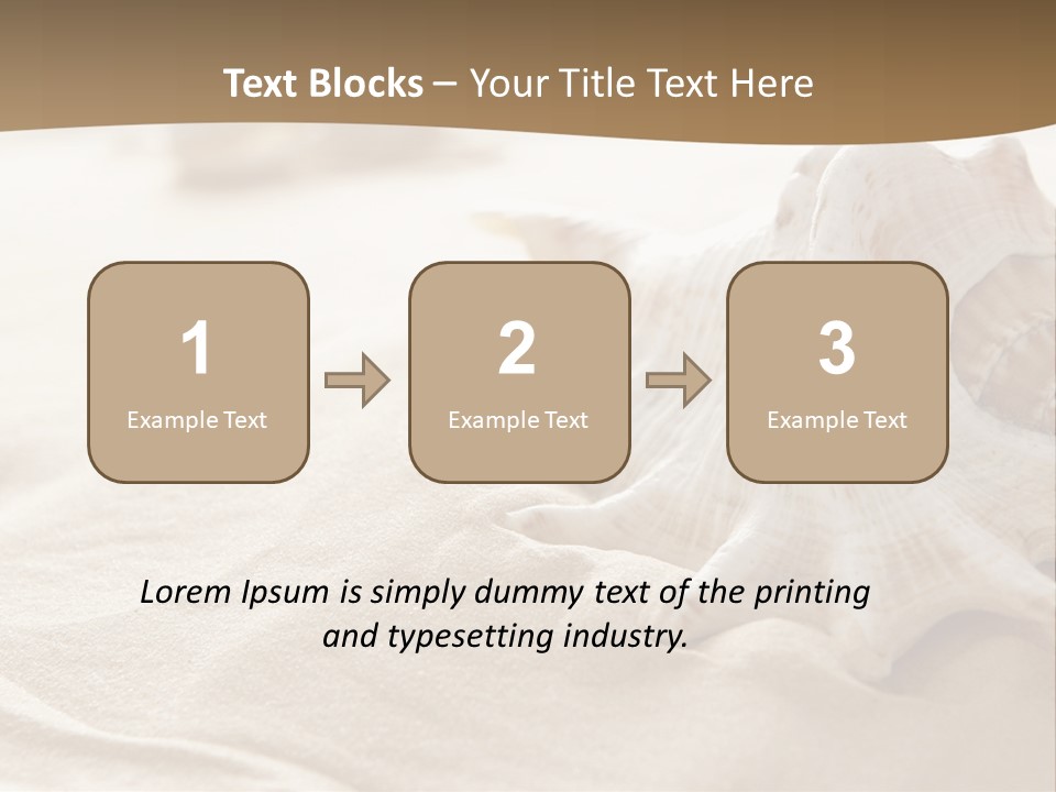 A Sea Shell On A Sandy Beach Powerpoint Template PowerPoint Template