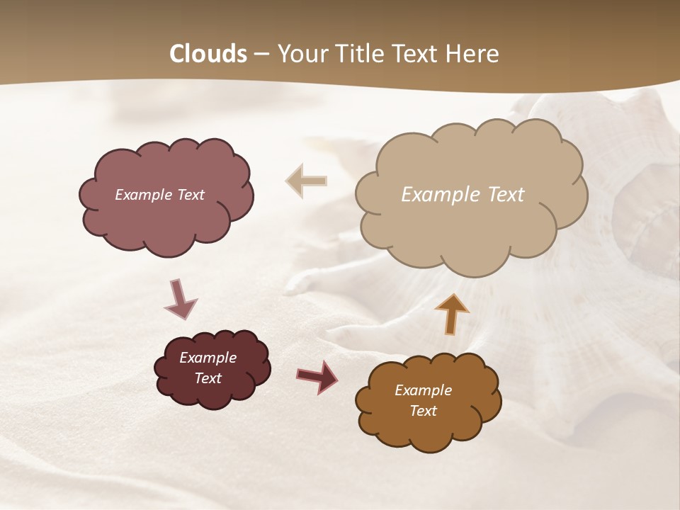 A Sea Shell On A Sandy Beach Powerpoint Template PowerPoint Template