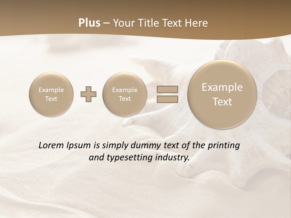 A Sea Shell On A Sandy Beach Powerpoint Template PowerPoint Template