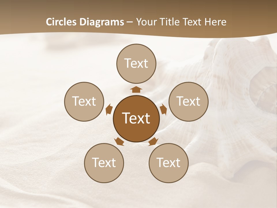 A Sea Shell On A Sandy Beach Powerpoint Template PowerPoint Template