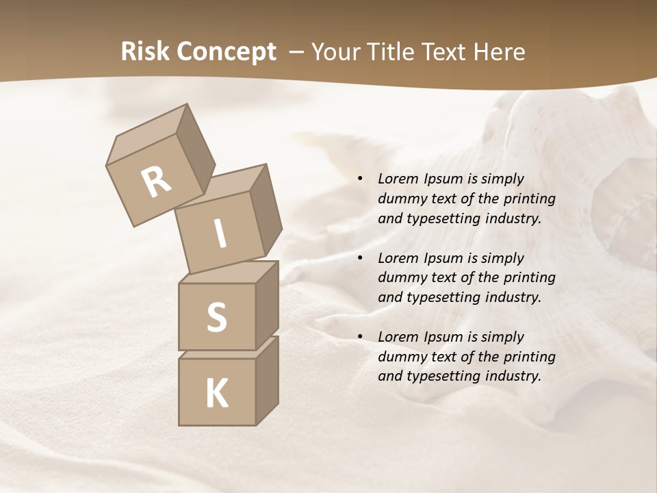 A Sea Shell On A Sandy Beach Powerpoint Template PowerPoint Template