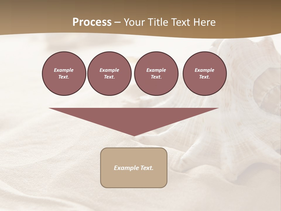 A Sea Shell On A Sandy Beach Powerpoint Template PowerPoint Template