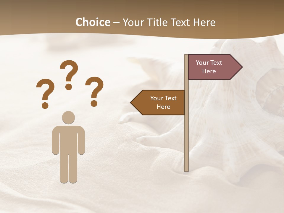 A Sea Shell On A Sandy Beach Powerpoint Template PowerPoint Template