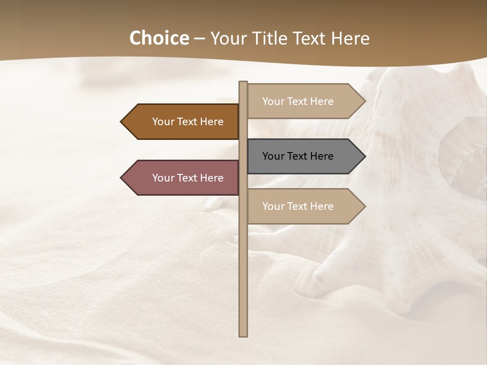 A Sea Shell On A Sandy Beach Powerpoint Template PowerPoint Template