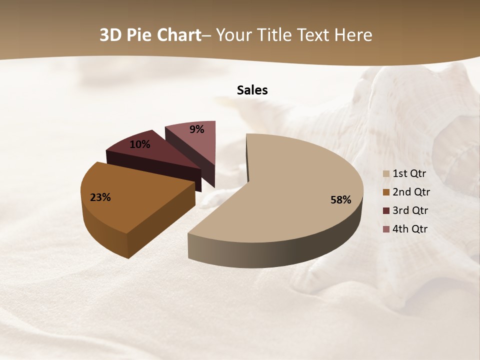 A Sea Shell On A Sandy Beach Powerpoint Template PowerPoint Template