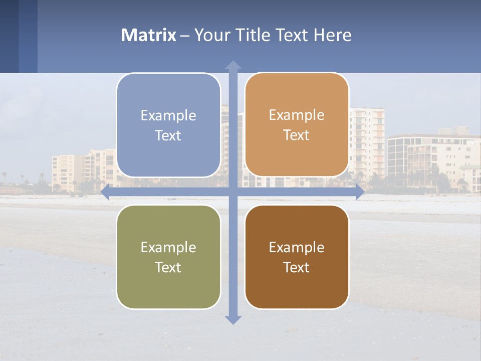 A Sandy Beach With Buildings In The Background PowerPoint Template