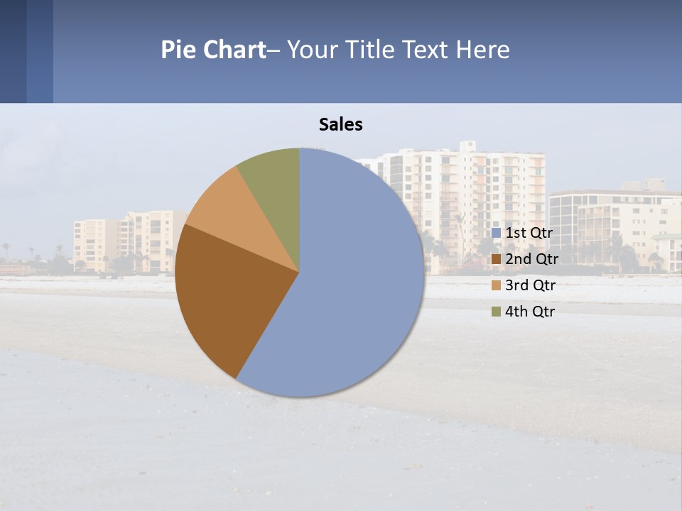 A Sandy Beach With Buildings In The Background PowerPoint Template