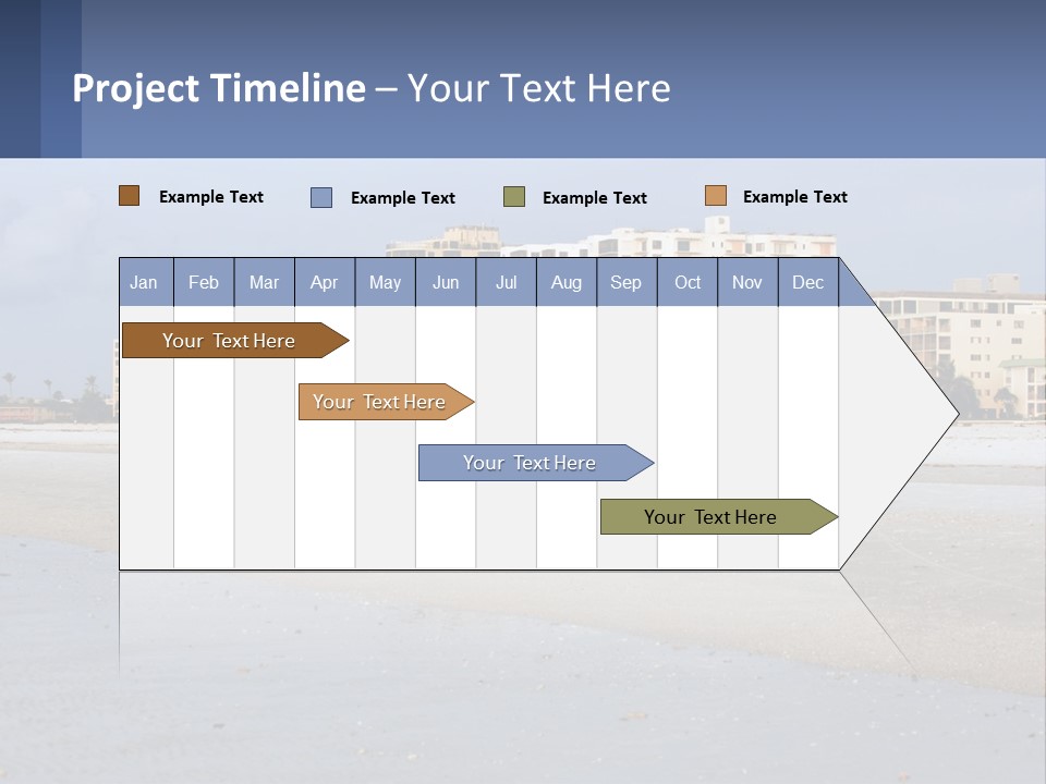 A Sandy Beach With Buildings In The Background PowerPoint Template