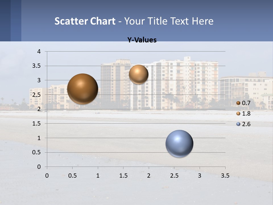 A Sandy Beach With Buildings In The Background PowerPoint Template