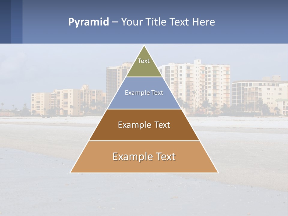 A Sandy Beach With Buildings In The Background PowerPoint Template