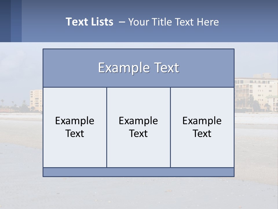 A Sandy Beach With Buildings In The Background PowerPoint Template