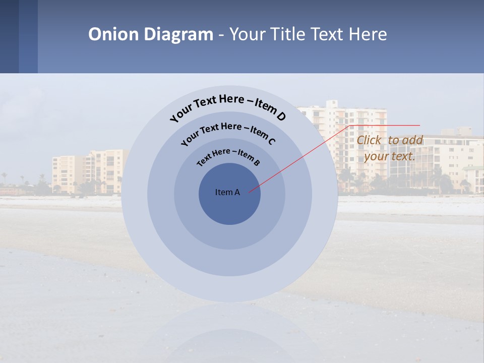 A Sandy Beach With Buildings In The Background PowerPoint Template