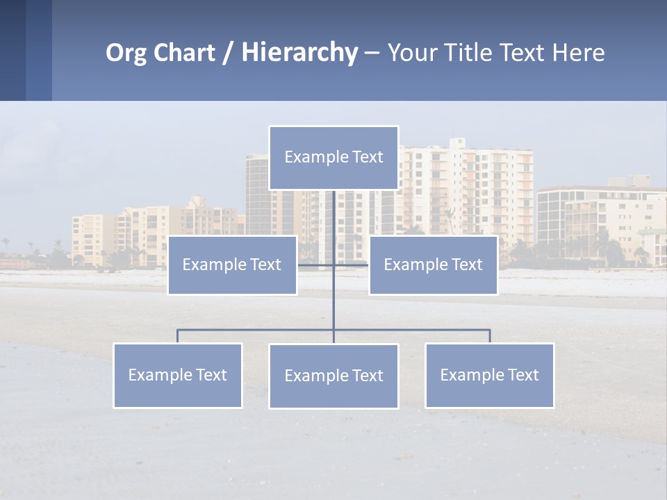 A Sandy Beach With Buildings In The Background PowerPoint Template