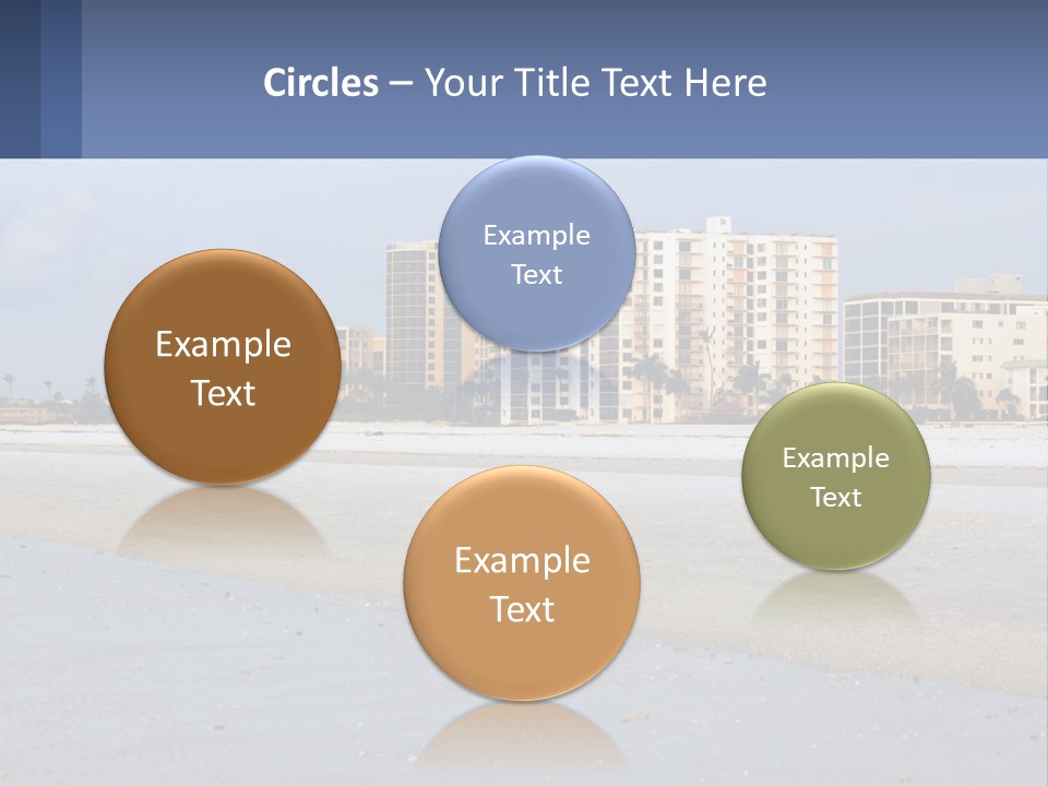 A Sandy Beach With Buildings In The Background PowerPoint Template