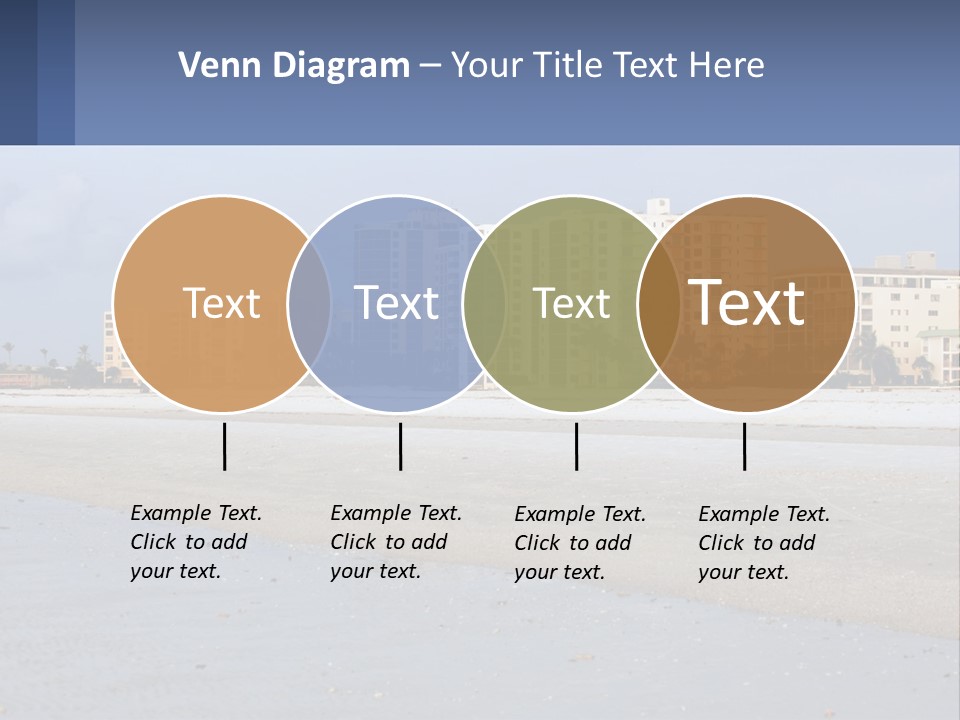 A Sandy Beach With Buildings In The Background PowerPoint Template