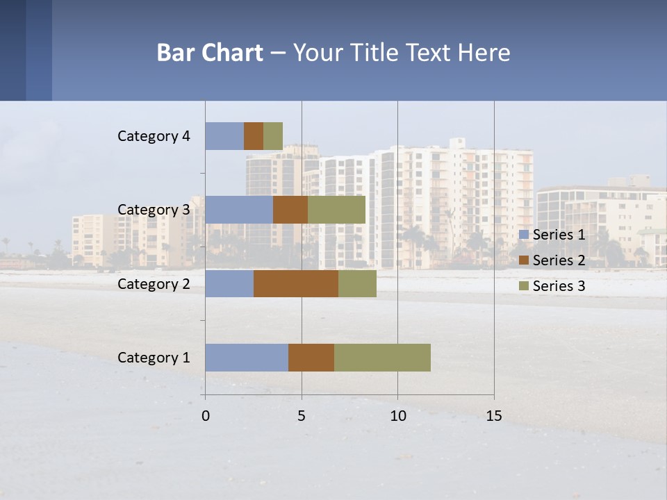 A Sandy Beach With Buildings In The Background PowerPoint Template