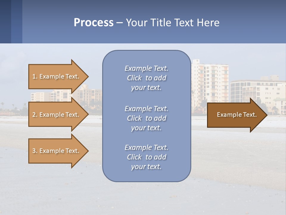 A Sandy Beach With Buildings In The Background PowerPoint Template