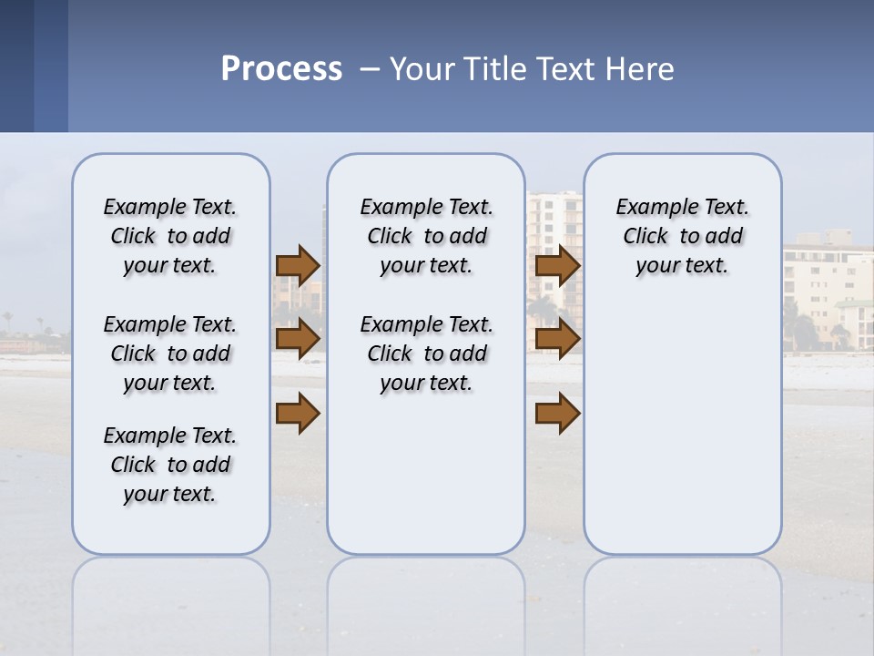A Sandy Beach With Buildings In The Background PowerPoint Template