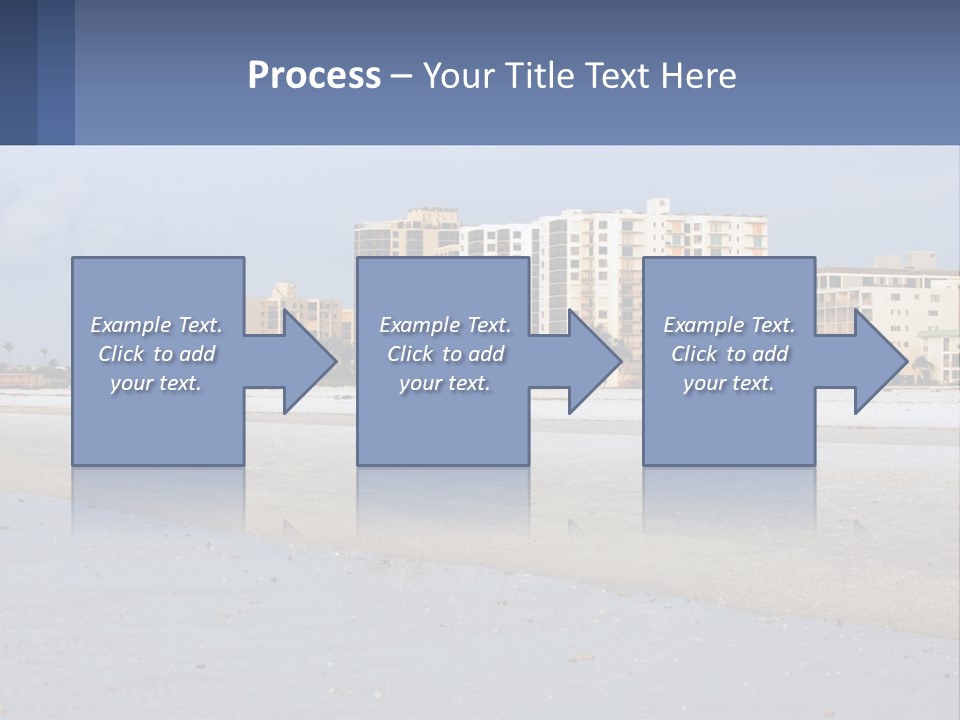 A Sandy Beach With Buildings In The Background PowerPoint Template