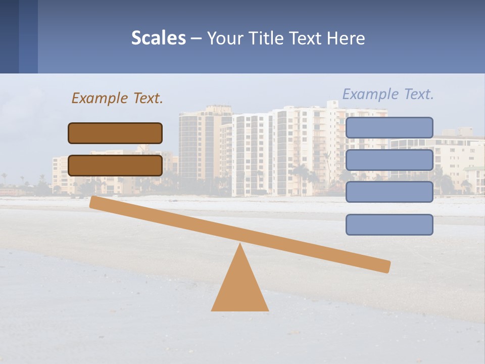 A Sandy Beach With Buildings In The Background PowerPoint Template