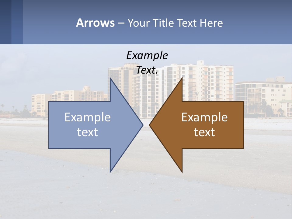 A Sandy Beach With Buildings In The Background PowerPoint Template