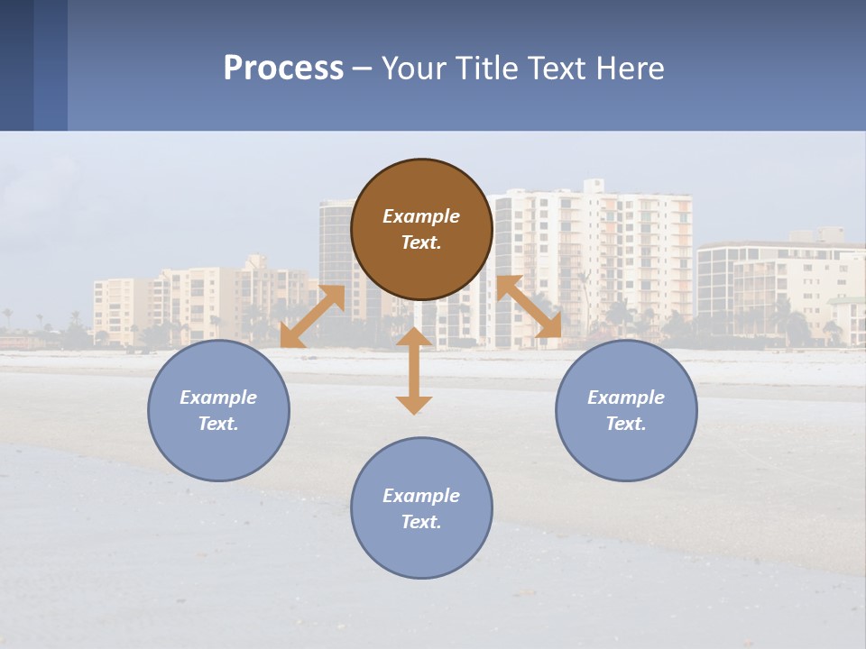A Sandy Beach With Buildings In The Background PowerPoint Template