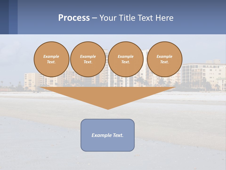 A Sandy Beach With Buildings In The Background PowerPoint Template