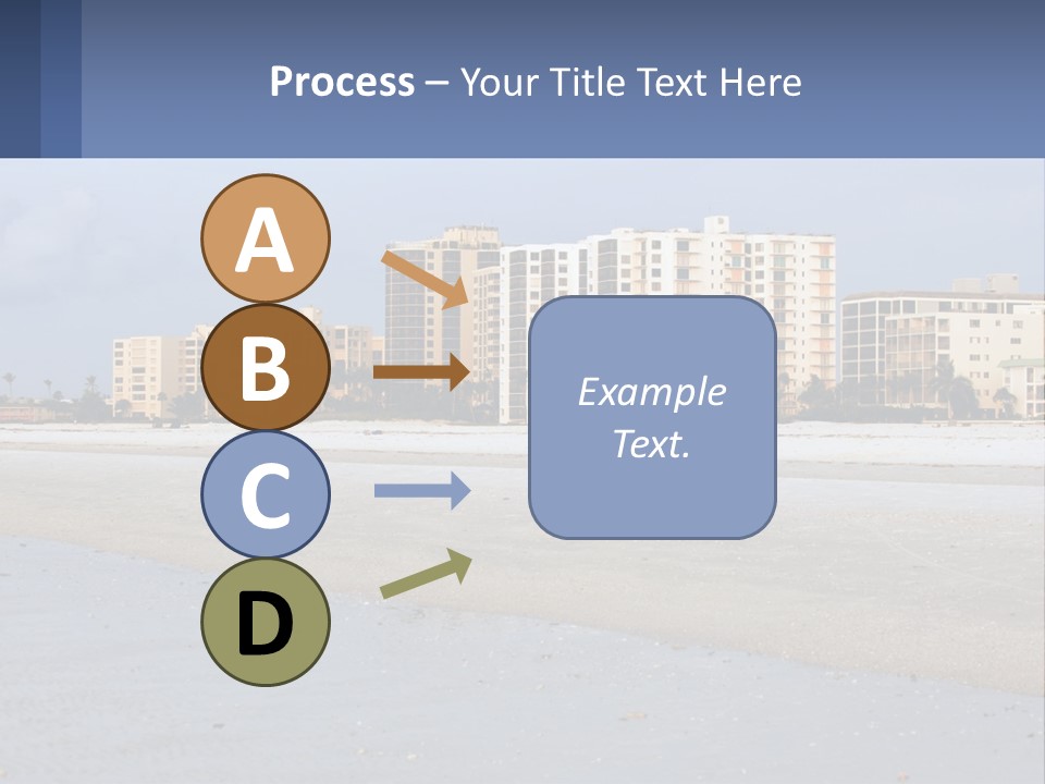 A Sandy Beach With Buildings In The Background PowerPoint Template