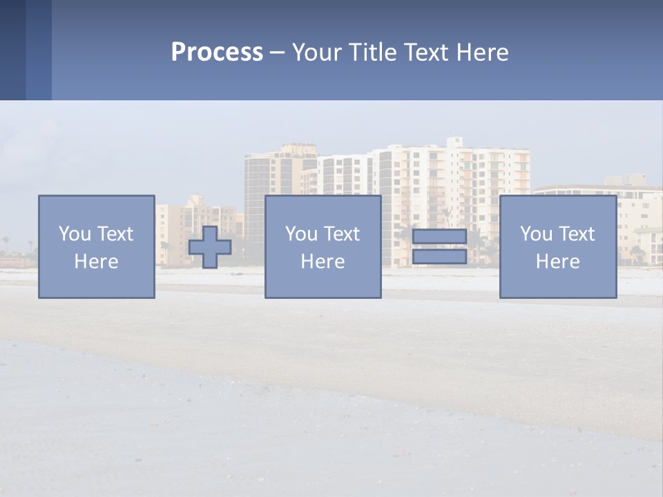 A Sandy Beach With Buildings In The Background PowerPoint Template