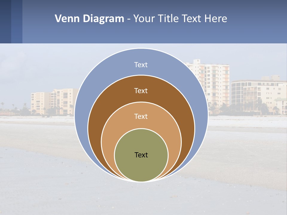 A Sandy Beach With Buildings In The Background PowerPoint Template
