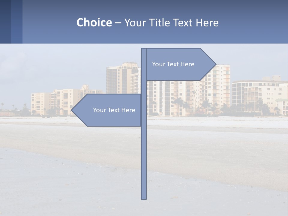 A Sandy Beach With Buildings In The Background PowerPoint Template