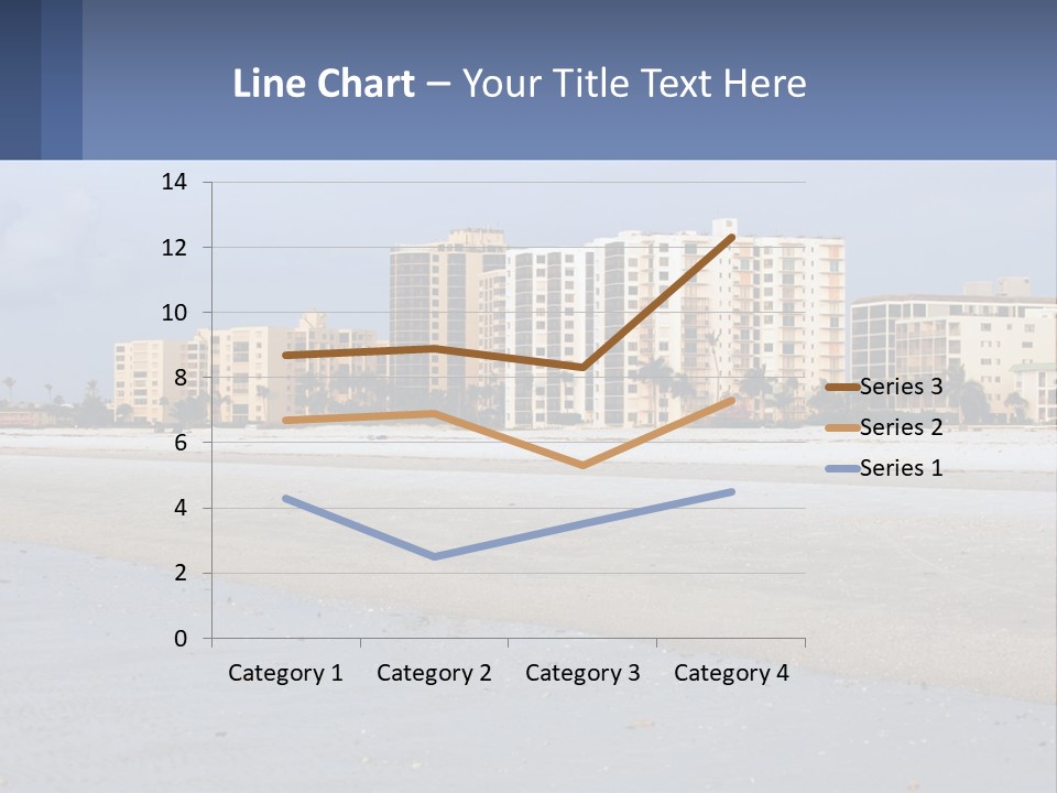 A Sandy Beach With Buildings In The Background PowerPoint Template