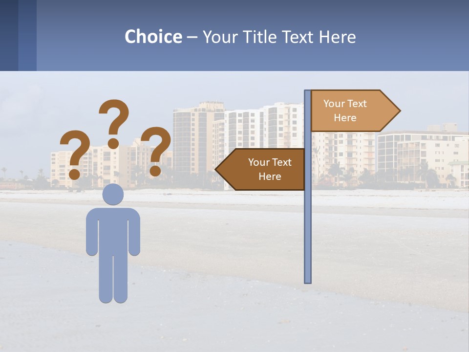 A Sandy Beach With Buildings In The Background PowerPoint Template