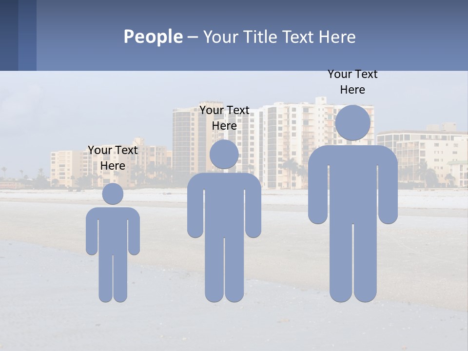 A Sandy Beach With Buildings In The Background PowerPoint Template