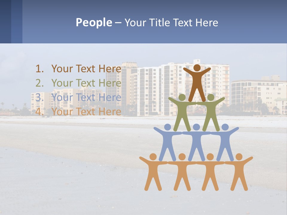 A Sandy Beach With Buildings In The Background PowerPoint Template