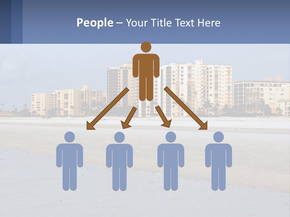 A Sandy Beach With Buildings In The Background PowerPoint Template