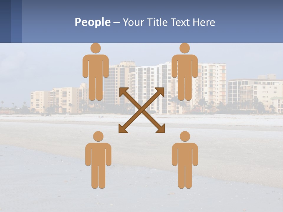 A Sandy Beach With Buildings In The Background PowerPoint Template