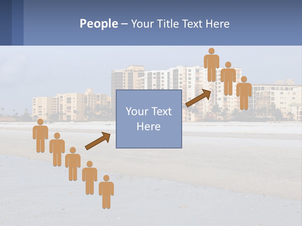 A Sandy Beach With Buildings In The Background PowerPoint Template
