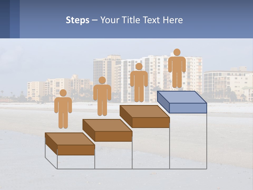 A Sandy Beach With Buildings In The Background PowerPoint Template