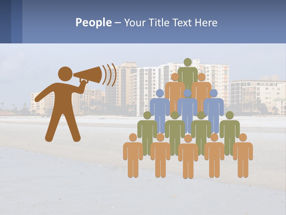 A Sandy Beach With Buildings In The Background PowerPoint Template