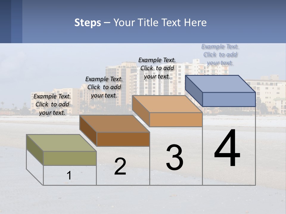 A Sandy Beach With Buildings In The Background PowerPoint Template