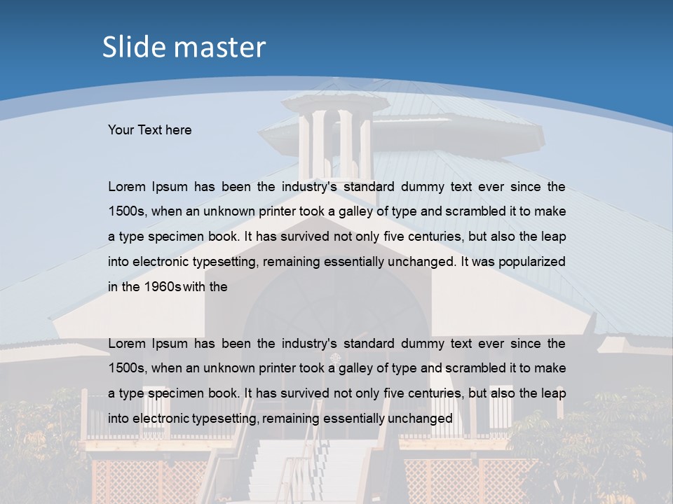 A Church With A Cross On Top Of It PowerPoint Template