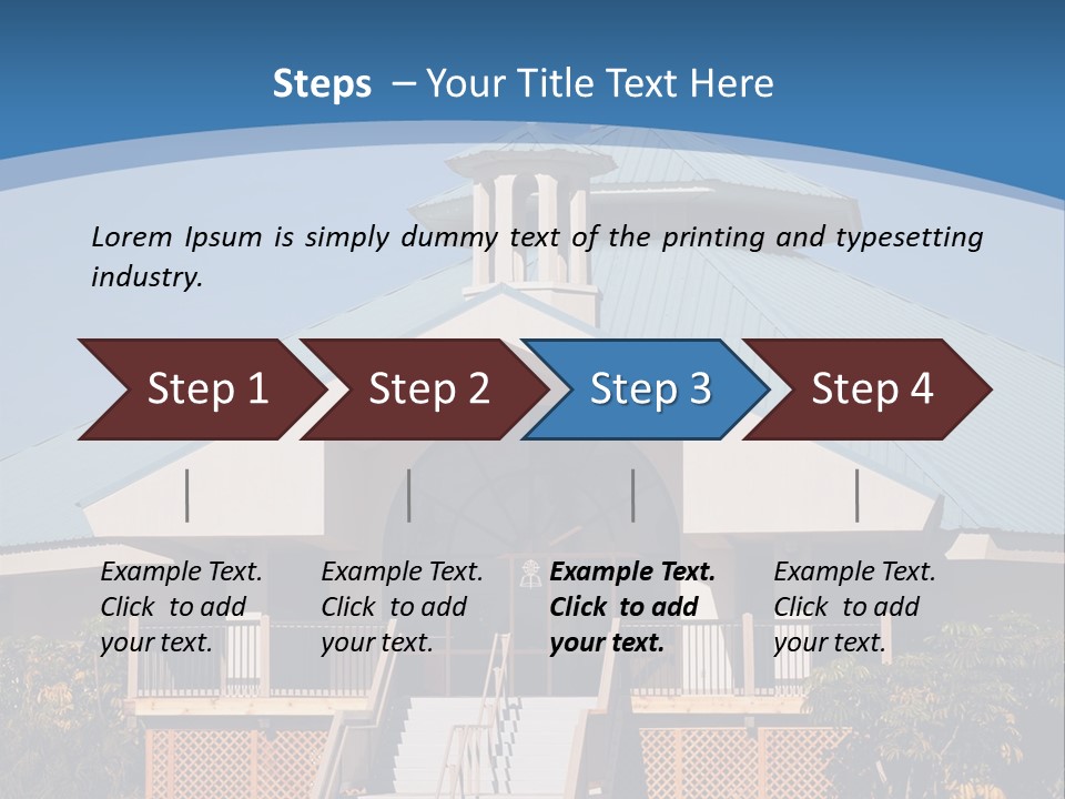 A Church With A Cross On Top Of It PowerPoint Template