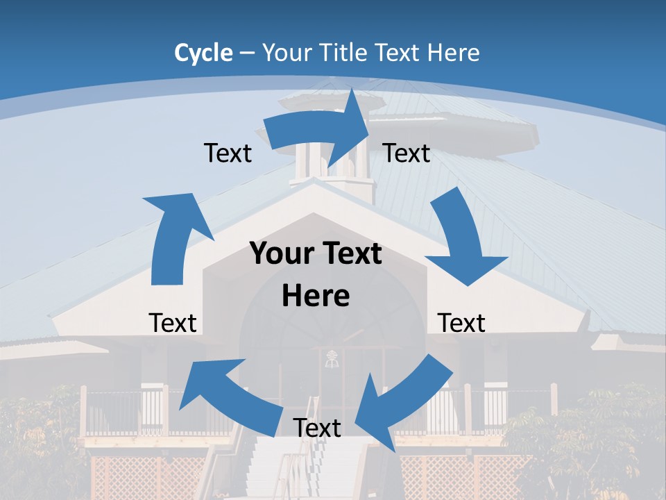 A Church With A Cross On Top Of It PowerPoint Template