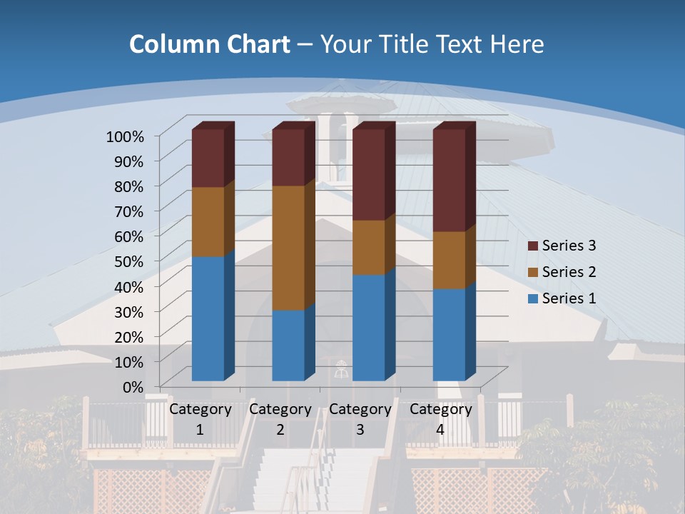 A Church With A Cross On Top Of It PowerPoint Template