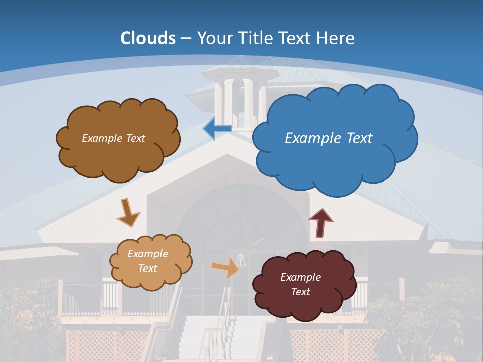 A Church With A Cross On Top Of It PowerPoint Template