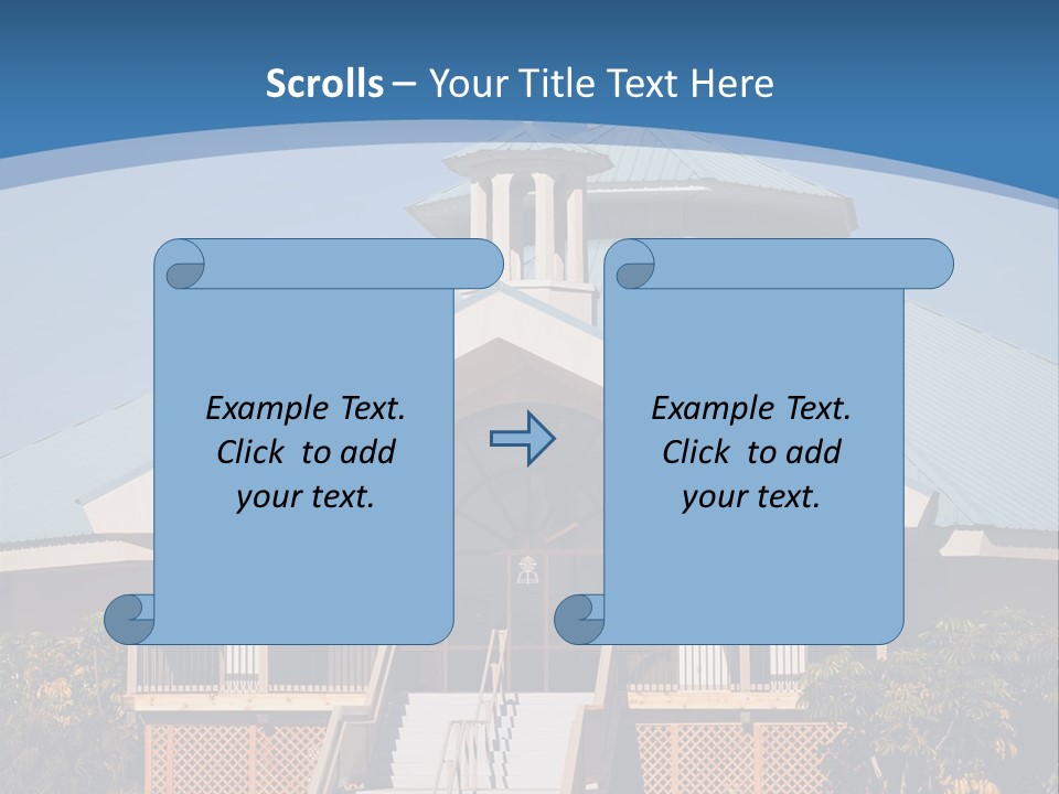 A Church With A Cross On Top Of It PowerPoint Template