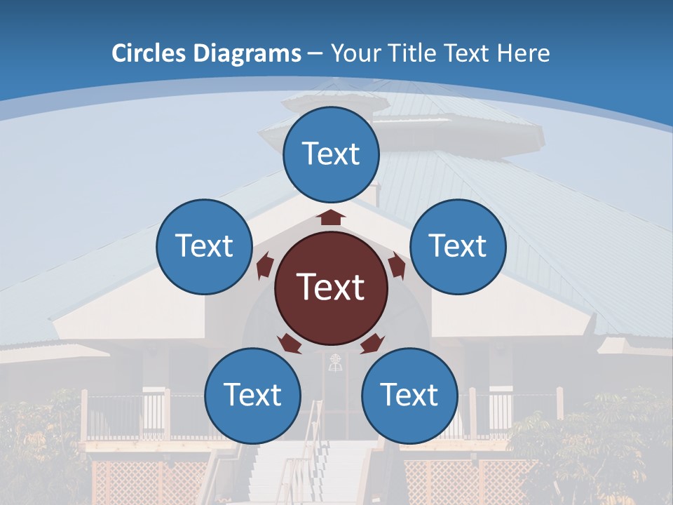 A Church With A Cross On Top Of It PowerPoint Template